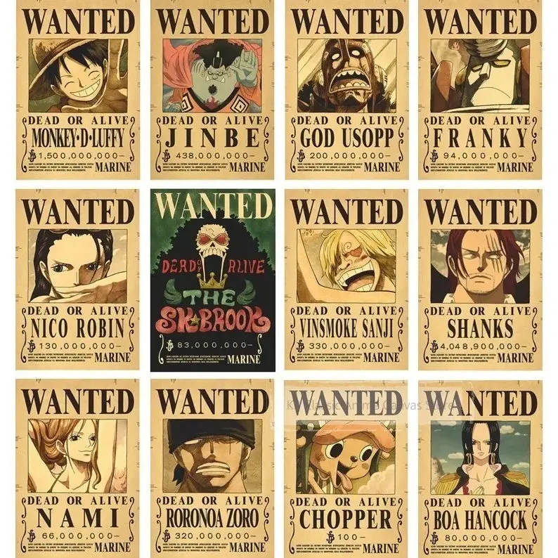 1Piece 3Billion Bounty Wanted Posters Vintage Wall Decoration Gift Art Poster Unframed HD Print Home Office Decor Unique Trendy Christmas Gift