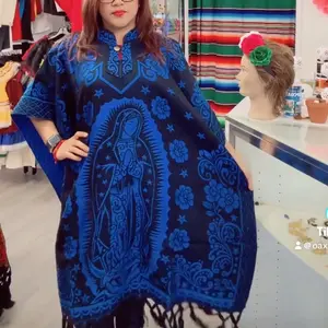 Virgen de Guadalupe Mexican Gaban  Casual Comfort poncho