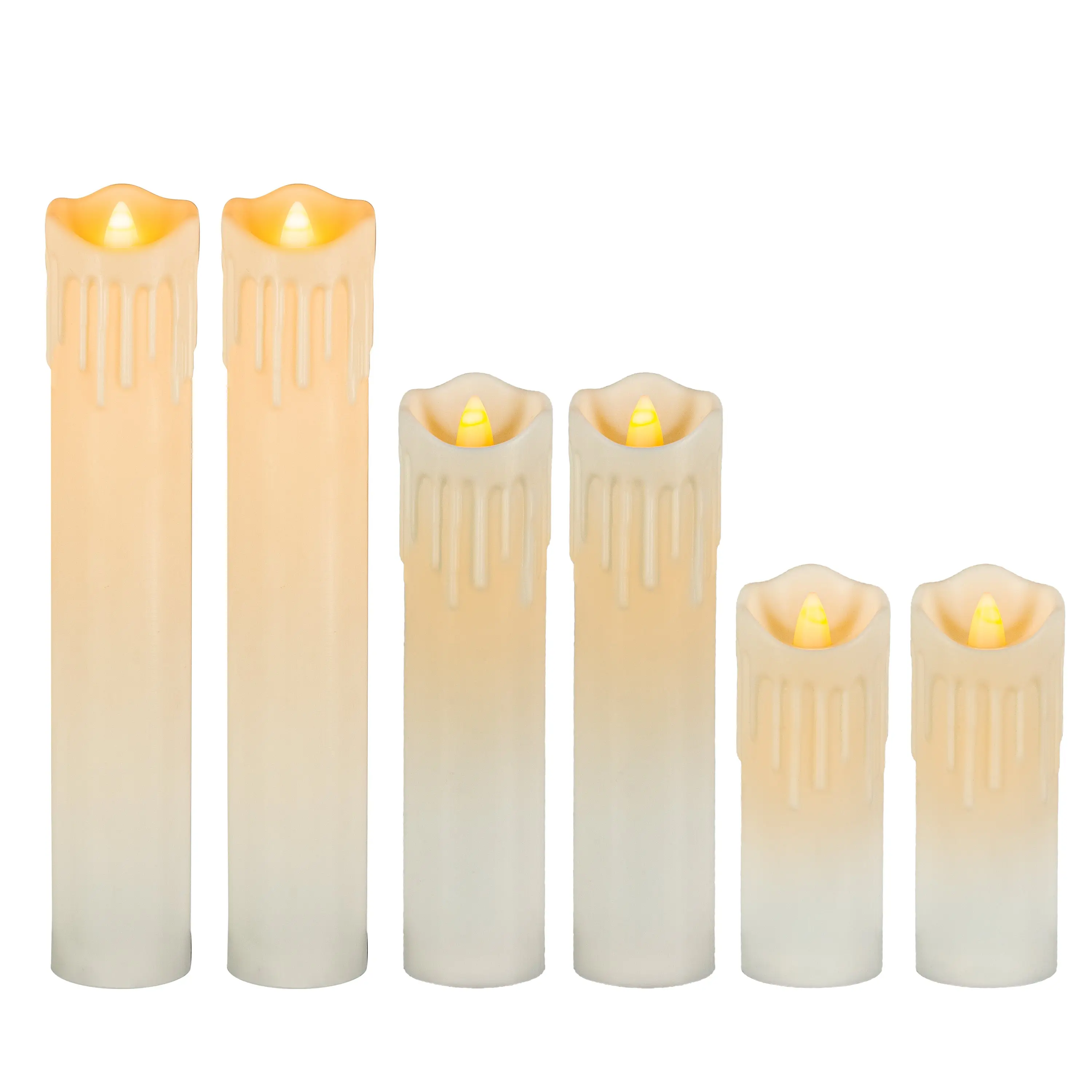 Set of 6 Spooky Floating Halloween Candles with Remote Timer