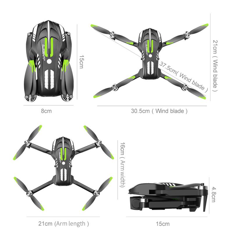 D10 Drone | Brushless Motor 4-Way Obstacle Avoidance Drone with Gradient Flowing Lights, Optical Flow & Servo Gimbal EIS Stabilization, Dual WIFI Camera, Sports Car Shape, Foldable, Gesture Control & One Key Return