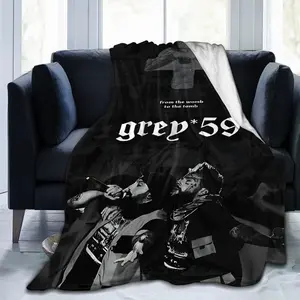 G59 Theme Pattern Inspired Print Flannel Blanket - Ultra-soft microfiber, suitable for home, travel, and camping - Durable and easy to care for.