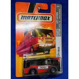 City Bus Matchbox Die-Cast | Black & Red Transit Bus Collector's Edition