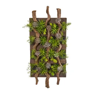 Mixed Succulent Living Wall by Nearly Natural