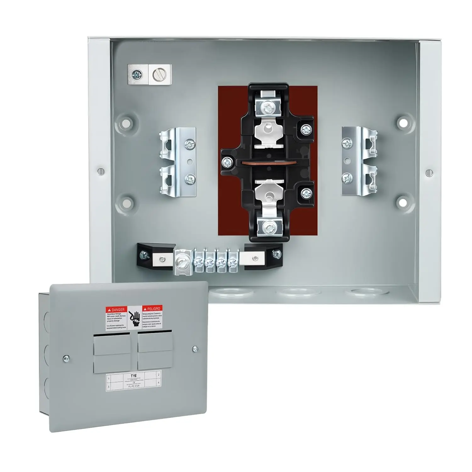 THQL Circuit Breaker Panels, 4-Space, 125A Circuit Breaker Distribution Box, 120V/240V Circuit Breaker Electrical Enclosure,Indoor Main Lug Load Center