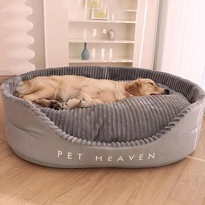 Deluxe Washable Dog Bed - Medium and Large, Double Side Optional, High and Low Side, All-season Detachable Mat, Warming Cozy Soft Pet Bed for Christmas Gift, Winter Warm Animals Sleeping Sofa