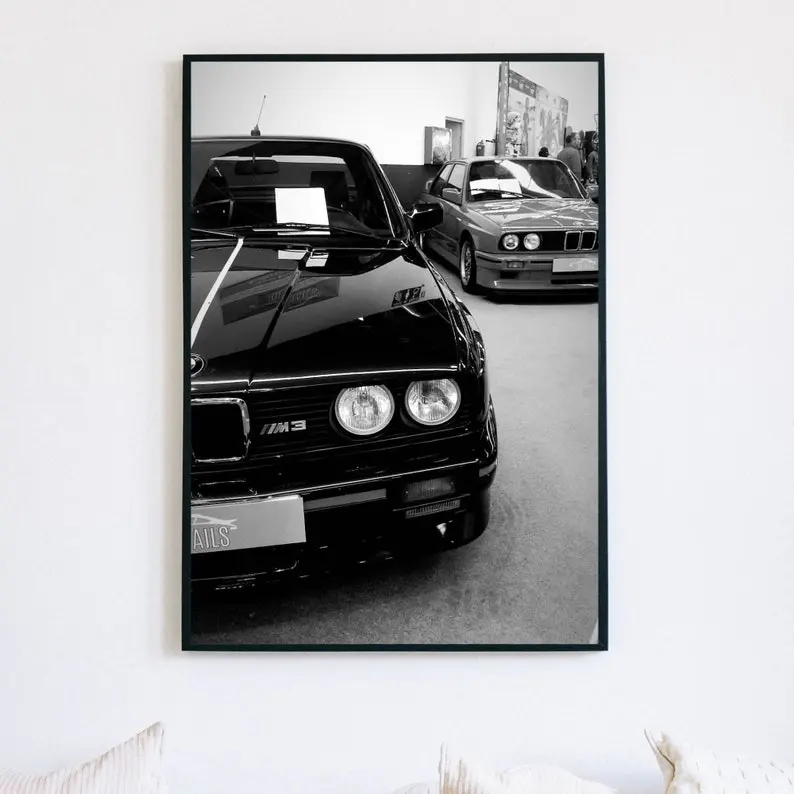 Wall Art Bmw M3 Car Poster Black and White and Poster Car