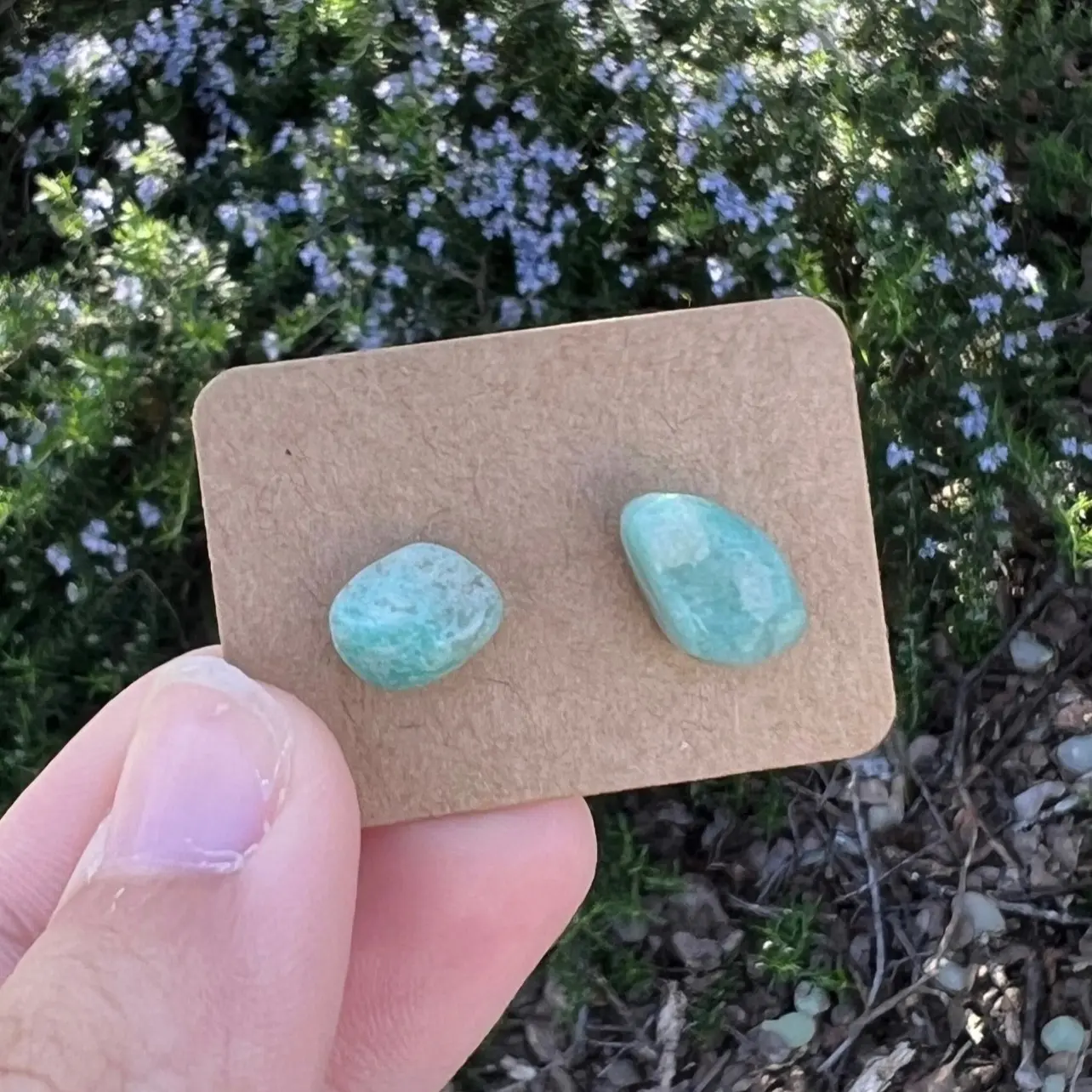 Amazonite crystal chip earrings