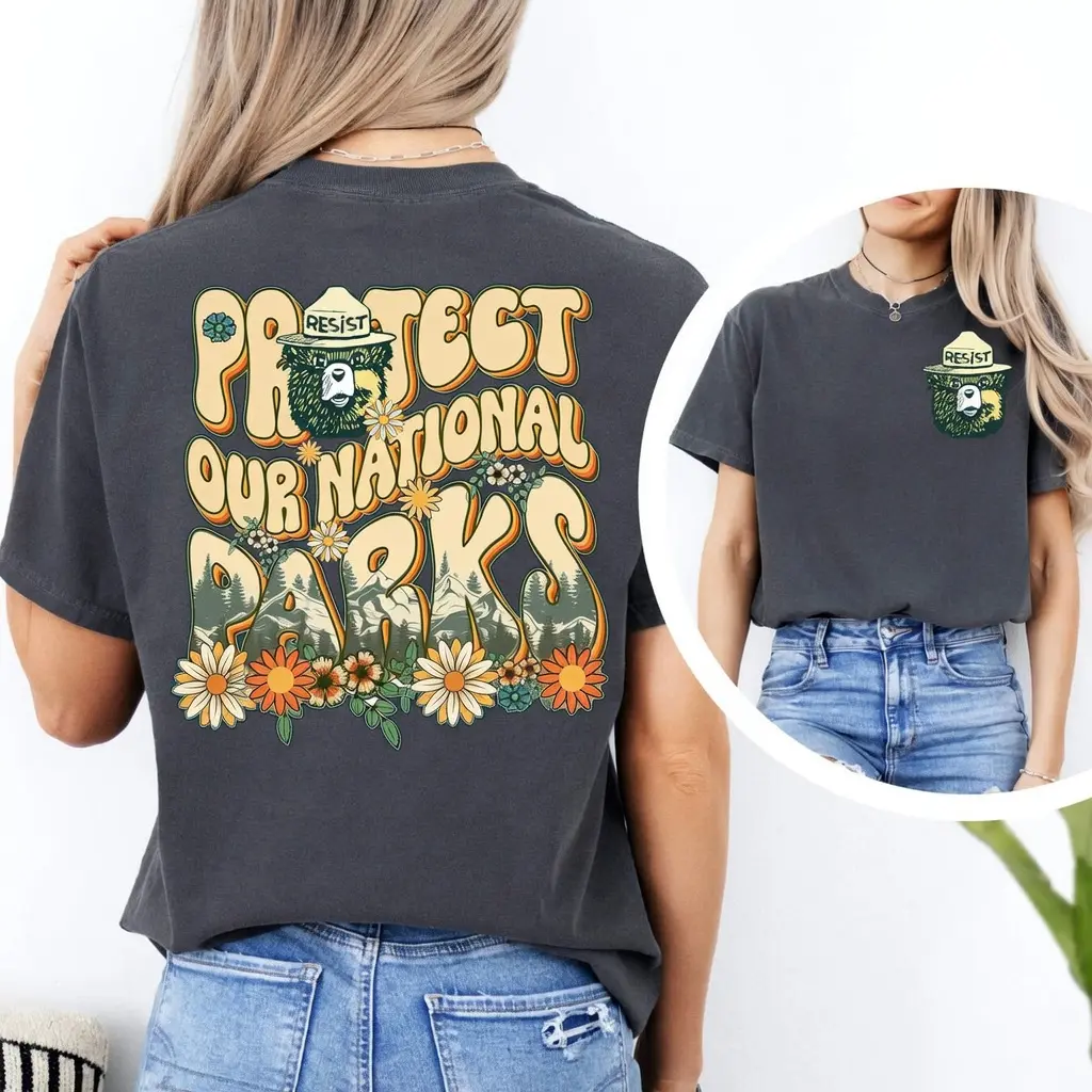 Protect Our National Parks Comfort Colors Tshirt, Subtle Anti Jump Shirt, Environmental Tee, Resist Bear Shirt, Park Tee, Gift for you