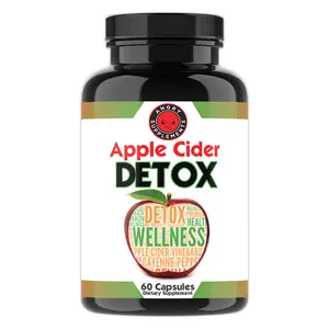 Angry Supplements Apple Cider Vinegar Detox Natural Digestive Wellness Cleanse | Gut Health ACV Complex Capsules w. Ginger, Psyllium Husk, Acai, Senna Leaf & Cascara Sagrada | 60ct