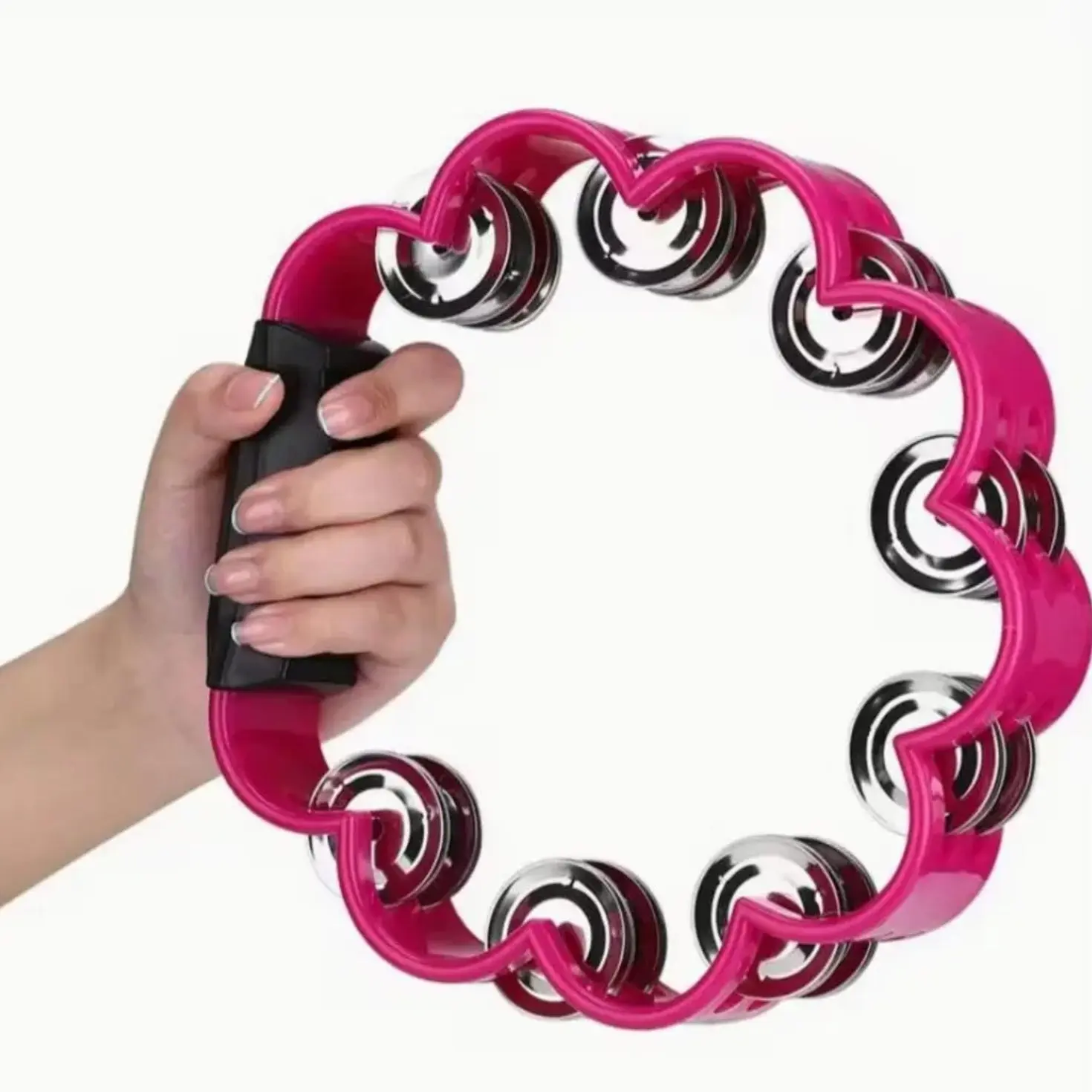 Petal Shape Small Hand Drum, Plastic Percussion Instrument, Percussion Musical Instruments, Music Rhythm Toy, Adult School Home Party Supplies, Musical Bell for Music Enthusiasts