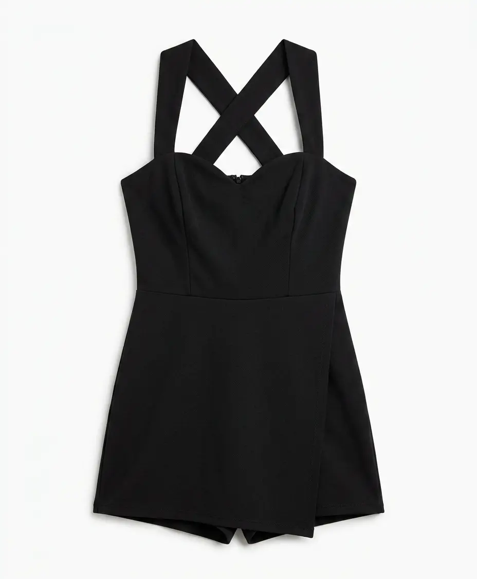 Sophia - Sweetheart Crisscross Wrap Skort Romper