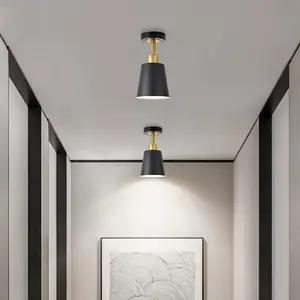 1/2 pack, creative design E27 iron semi-recessed ceiling lamp, corridor near ceiling lamp, aisle chandelier entrance closet bedroom kitchen porch ceiling lamp, American balcony ceiling lighting fixture