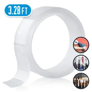 Multipurpose Nano Double Sided Adhesive Tape Transparent Traceless Removable and Reusable Anti Slip Tape for Home, Wall, Room, Office Decor