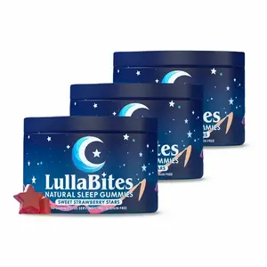 LullaBites Natural Sleep Gummies - 30 Servings -Sweet Strawberry Stars (Melatonin Free)