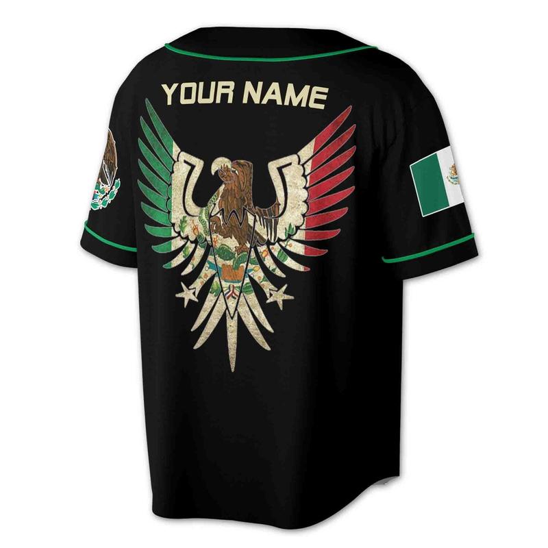 Personalized Name Eagle Mexico Viking Aztec 3D All Over Printed Baseball Jersey for Men & Women | Custom Design in S-5XL Size Options