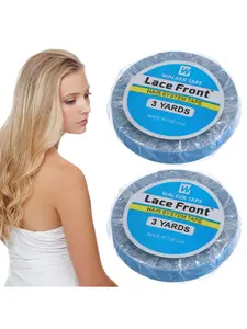 Hair Extension Tape, 3 Yard Adhesive Replacement Tape for Hair Extensions, Wig Tapes Double Sided Ultra Hold Blue Color