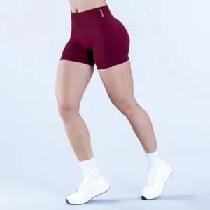 DF Impact Women's Fitness Shorts – Subtle Glute Contour| Soft Stretchy Nylon, Low Rise Ribbed Waistband