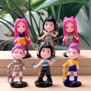 6 Cute Kawaii Chibi Style Character Figures - Mini Artist Inspired Collectible Dolls for Desk Decor & Holiday Fan Gifts