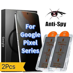 Google Pixel 6-10 Series Anti-Spy Screen Protector, Tempered Glass 9h, Bubble-Free, 2-Pack, Phone Screen Guard, No Ca Prop 65