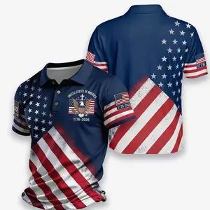 250th Anniversary USA Polo Shirt 1776-2026 Menswear Streetwear Years Of Freedom Button Shirt, Patriotic Eagle, Statue Of Liberty, US Flag Shirt 4ZI