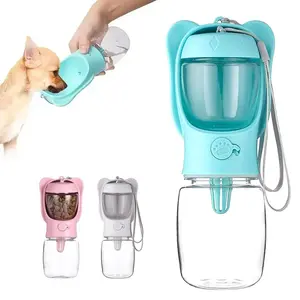 Portable Dog Cat Water Bottle with Food Storage Container, Suitable for Pet Feeding Outdoor Travel, Pet Supplies