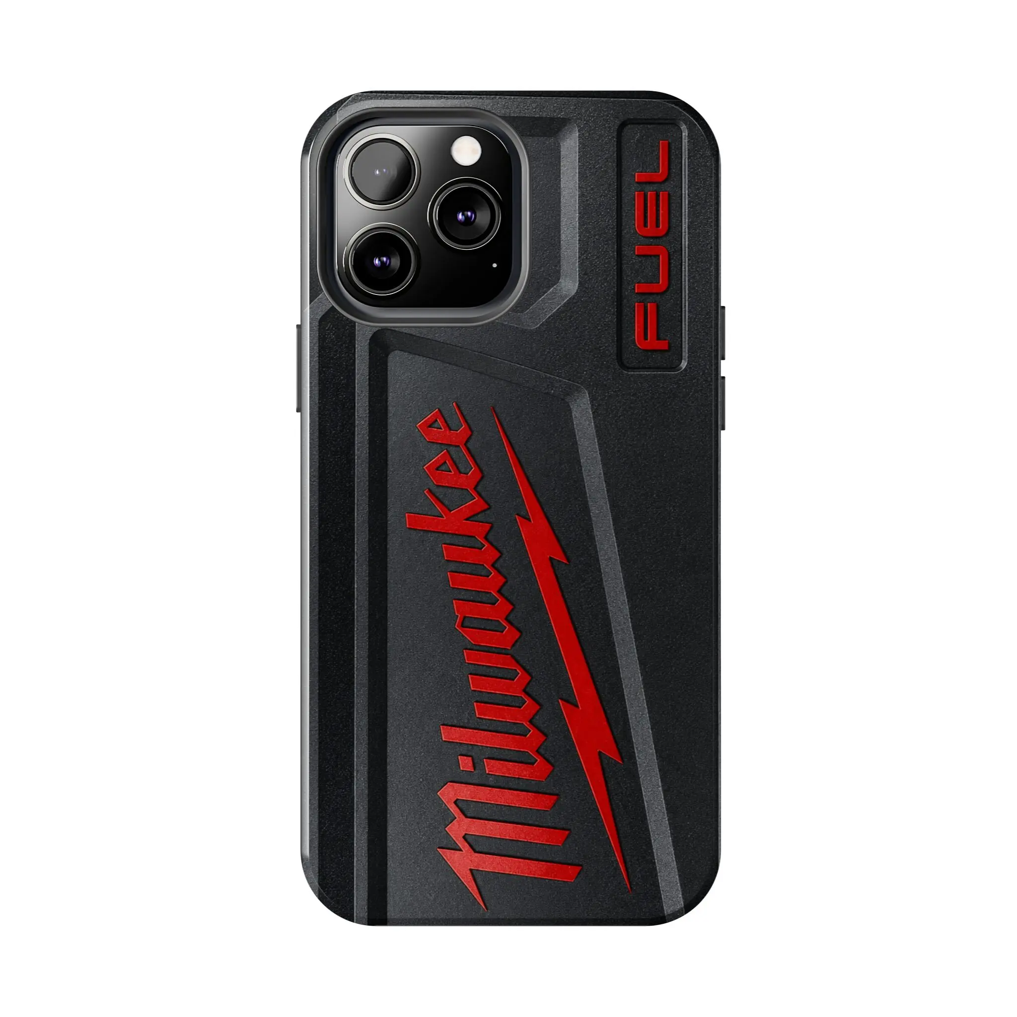 Milwaukee FUEL Inspired iPhone Tough Case, Red Black Tool Battery Style Phone Case, Blue Collar Worker Gift, Mechanic Construction Case