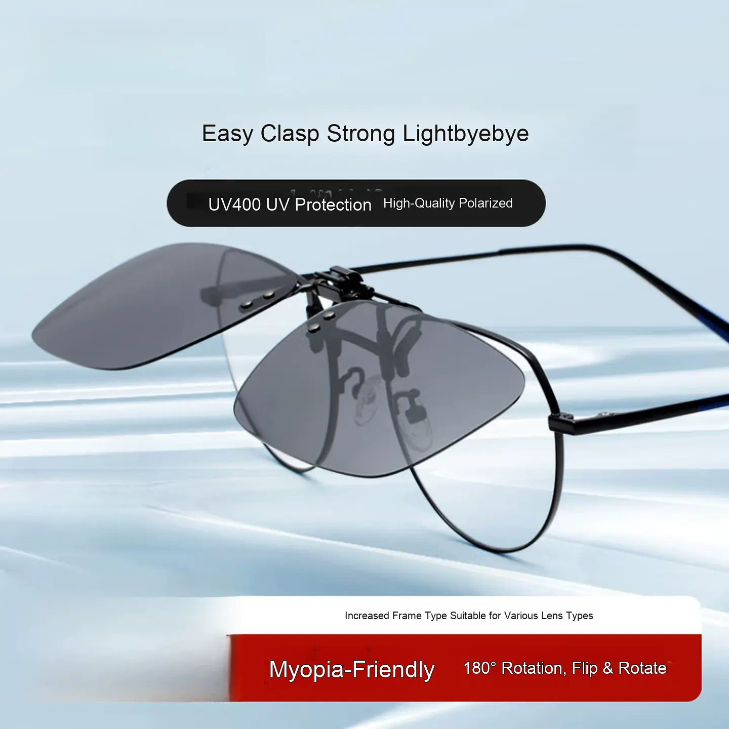 Myopia clip-on polarized sunglasses anti-UV men's and women's driving and cycling glasses