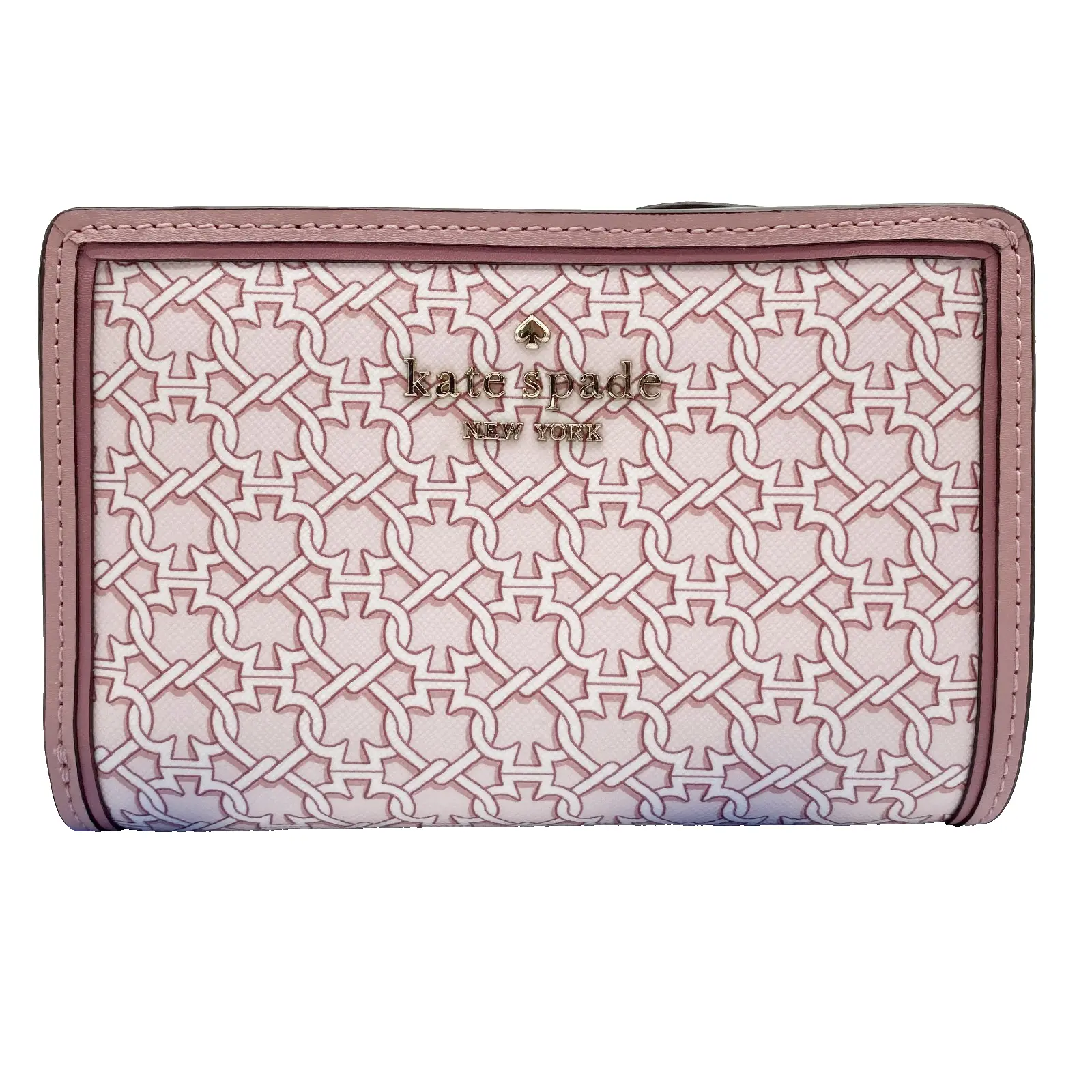 Pre-owned Kate Spade As Seen On Screen As Seen On Screen M217 New York Pink Leather Bifold Wallet Compact ️ $199