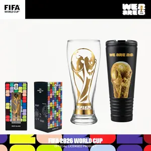 [FIFA World Cup 2026】Officially Licensed Drinkware Set: Glass Beer Mug & Insulated Tumbler Combo | Authentic Fan Merchandise, Must-Have for Football Match Viewing, Perfect for Creating Family Game Vibe & World Cup Home Decoration