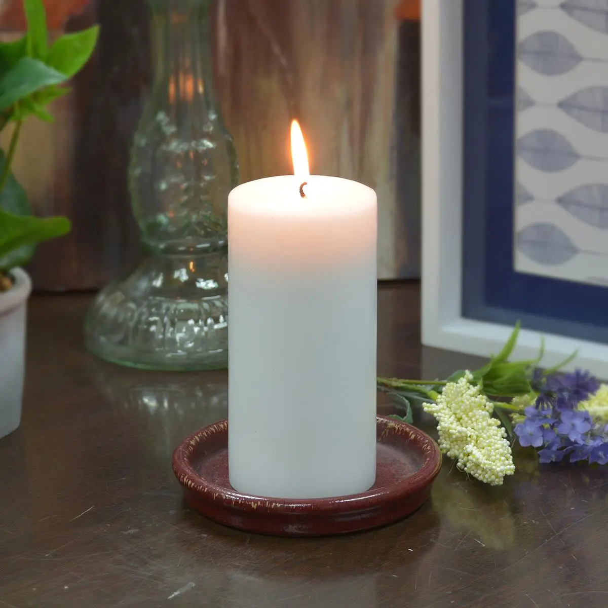 Jeco CPZ-173-24 Smoke-Free Paraffin Wax Pillar Shape Candles, 3x4 in White Neutral Set - 24 Pcs with Cotton Wick for Centerpieces, Home Decor, Emergency Use