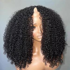 CORIIANA 250% Afro Kinky Curly V Part Human Hair Wig Brazilian 200 Density Cheap Full Machine Made Wigs For Women 100% Human Hair Beginner Friendly
