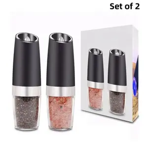 Gravity Electric Salt and Pepper Grinder Set - Adjustable LED Grinder, Light, Lightweight Christmas Cookware Sets