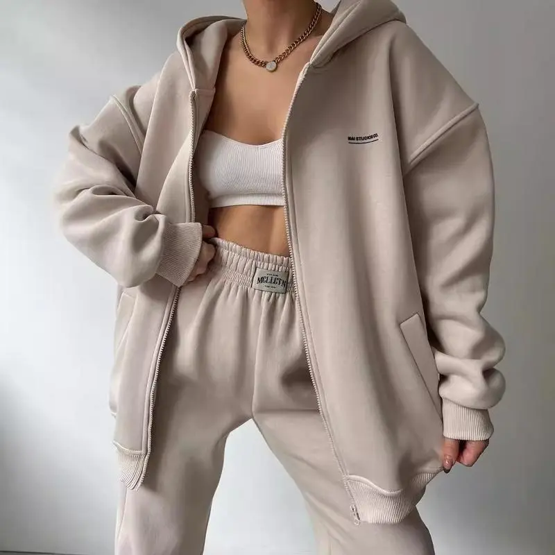 Women's Cloud Zipper Oversized Loose-Fitting XL Longsleeve Fleece Hoodie - Comfortable Casual Printed Top for Stress & Anxiety Relief (Matching Pants Option), Longsleeves, Pullover Hoodie, Stress Relief, Fashion, Sweatshirt