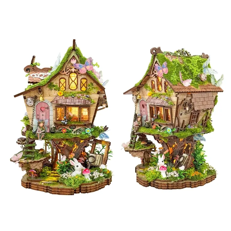 Book Nook Kit, 3D Wooden Handmade Creative Puzzle, Adult 3D Wood Jigsaw, Bookshelf Model Decoration, DIY 3D Desktop Ornament, Gift for Family Friends, Crafts