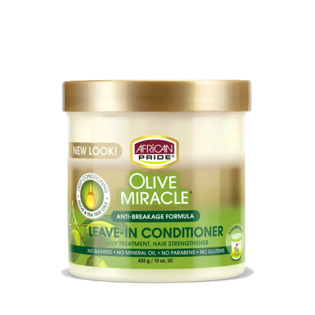 AFRICAN PRIDE OLIVE MIRACLE LEAVE-IN CONDITIONER (JAR), 15OZ