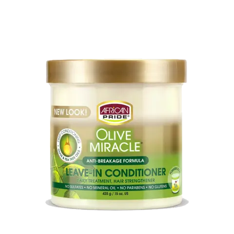 AFRICAN PRIDE OLIVE MIRACLE LEAVE-IN CONDITIONER (JAR), 15OZ
