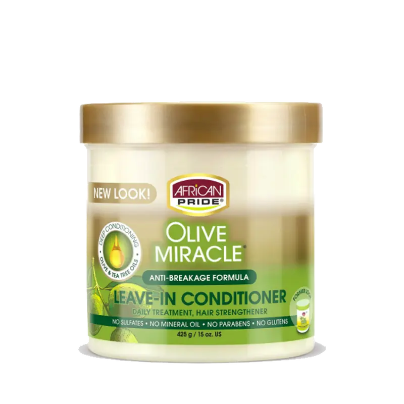 AFRICAN PRIDE OLIVE MIRACLE LEAVE-IN CONDITIONER (JAR), 15OZ