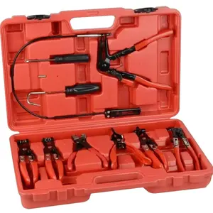 9PCS Hose Clamp Pliers, Long ReachHose Clamp Tool Remover for Water Hose andAutomotive Coolant Radiator Heater with FlexibleWire Long Reach Hose Clamp and Flat Band Pliers