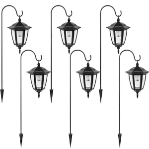Viewsun 34 Inch Hanging Solar Lights with Shepherd Hooks, Waterproof Outdoor Decorative Lantern Lights for Garden, Patio, Backyard, Pathway solar lights outdoor CHristmas gift sets