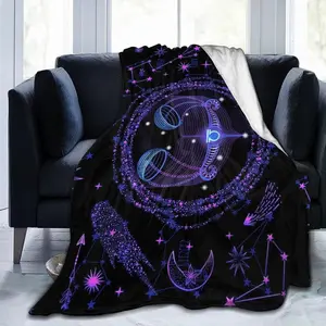 Libra Throws Blanket, Flannel Constellation Blanket, Warm&soft, 12 Zodiac Signs, Astrology Throws Blanket, Zodiac Theme, Home Decoration, Inspirational Blanket