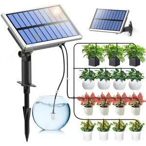 RAINTPOINT Solar Drip Irrigation Kit, Automatic Irrigation System for Indoor & Outdoor Easy DIY Plant Watering Controller With 6 Timing Modes Anti-Siphoning Device - for Gardeners & Plant Lovers