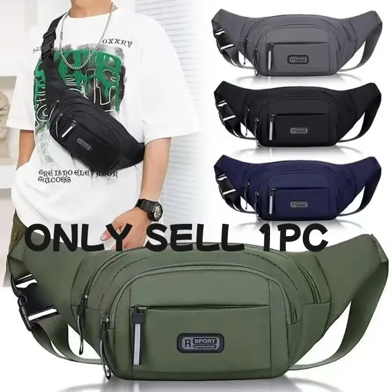 1pc Ultra-Thin Nylon Sports Waist Bag | Unisex, Non, with Zipper, Adjustable Shoulder Straps, Suitable for Waist 76.2-106.68 cm, Ideal for Hiking, Traveling, Camping, Running, Trail Running, and Outdoor Activities, Jogging Equipment