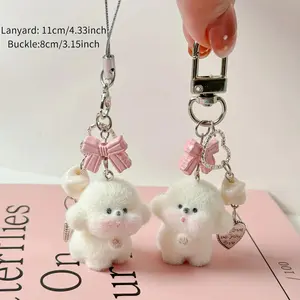 Flocked Fur Bear Phone Pendant & Bag Charm Keychain - Versatile Sports/Fan Accessory for Bags, Keys; Ideal Gift for Girls