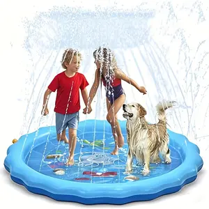 GIRLA Non-Slip Anti-Splash Mat for Youngsters and Dogs, Thick Summer Water Play Pool Mat, Fun Backyard Fountain Pad for Girls, Boys, Youngsters, or Pets, Mixed Colors, 3+ Years