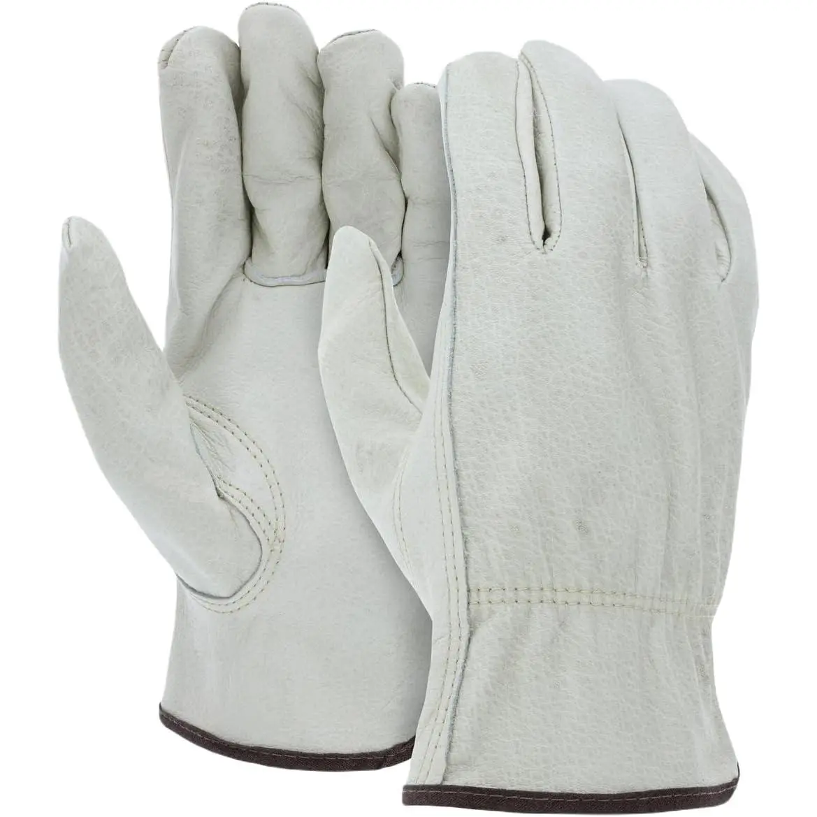 12 Pairs Heavy-Duty Cowhide Leather Work Gloves - Small, Large Sizes for Construction, Carpentry, Farming, Driving & Personal Use (Tools & Hardware, Gardening Protective Gear)