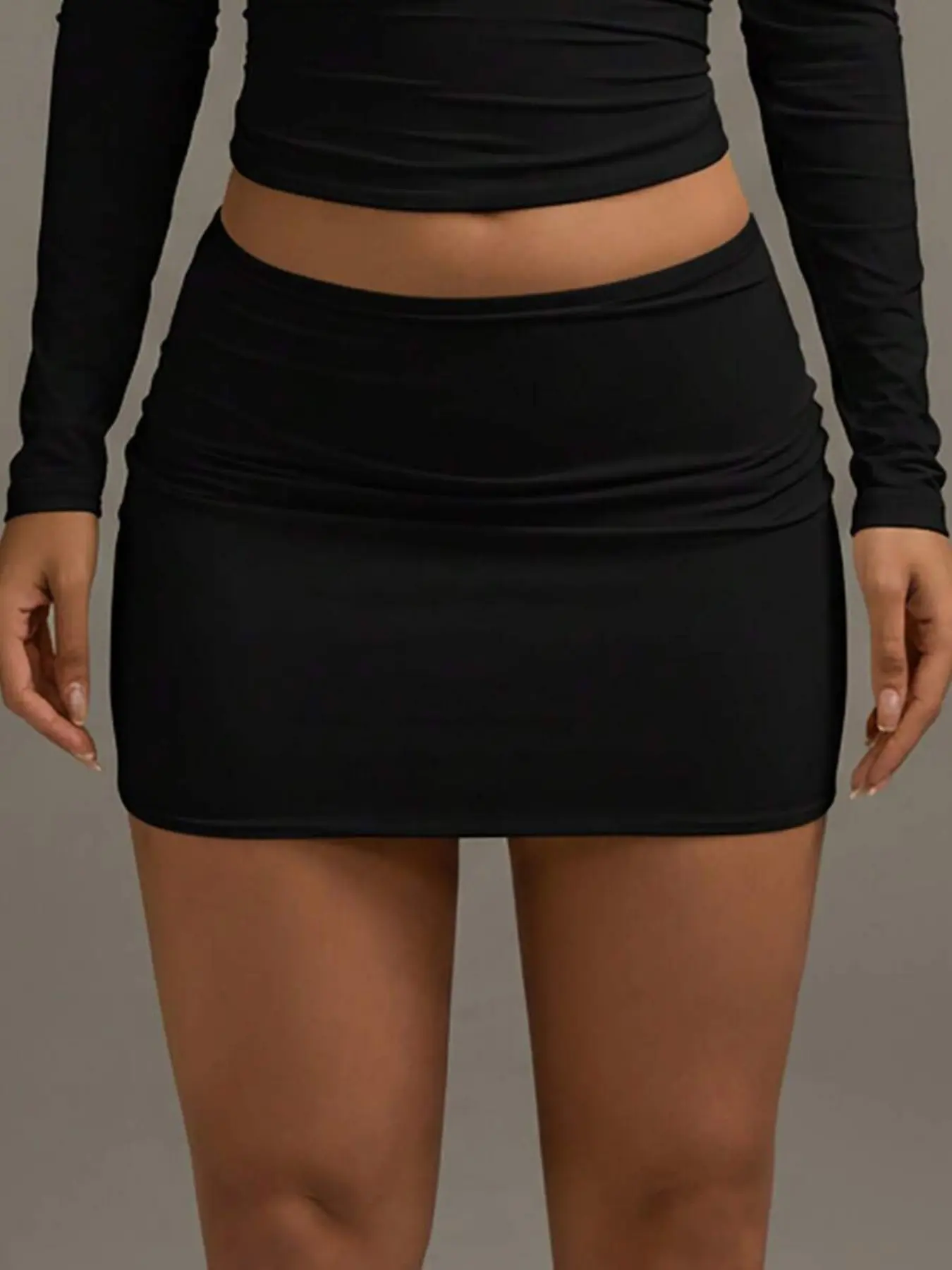 American Street Style Basic Casual Solid Color Women's Sexy Bodycon Short Skirt, Perfect for Summer Dates, Travel, Daily Wear, Office Commute