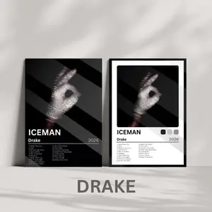 [Unframe] ICEMAN Drake Album Poster, Hip Hop Music Wall Art, Modern Rap Bedroom Decor, Drizzy Inspired Artwork, Gift for Drake Fans