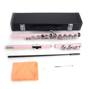 Cupronickel C 16 Closed Holes Concert Band Flute Vibrant Pink High-Quality Material Durable Structure with Comprehensive Accessories for Musicians - Concertbandflute