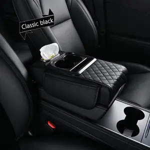 Car interior accessories armrest box storage bag for storage and organization of universal car interior accessories, cup holder and mobile phone storage cabinet for long-distance driving travel, car center console armrest pad, multi-function storage bag