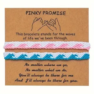 2pcs/set Vintage Wave Design Best Friend Couple Bracelet - Adjustable Handband For Women Men- Perfect Friendship Gift Idea For BFF